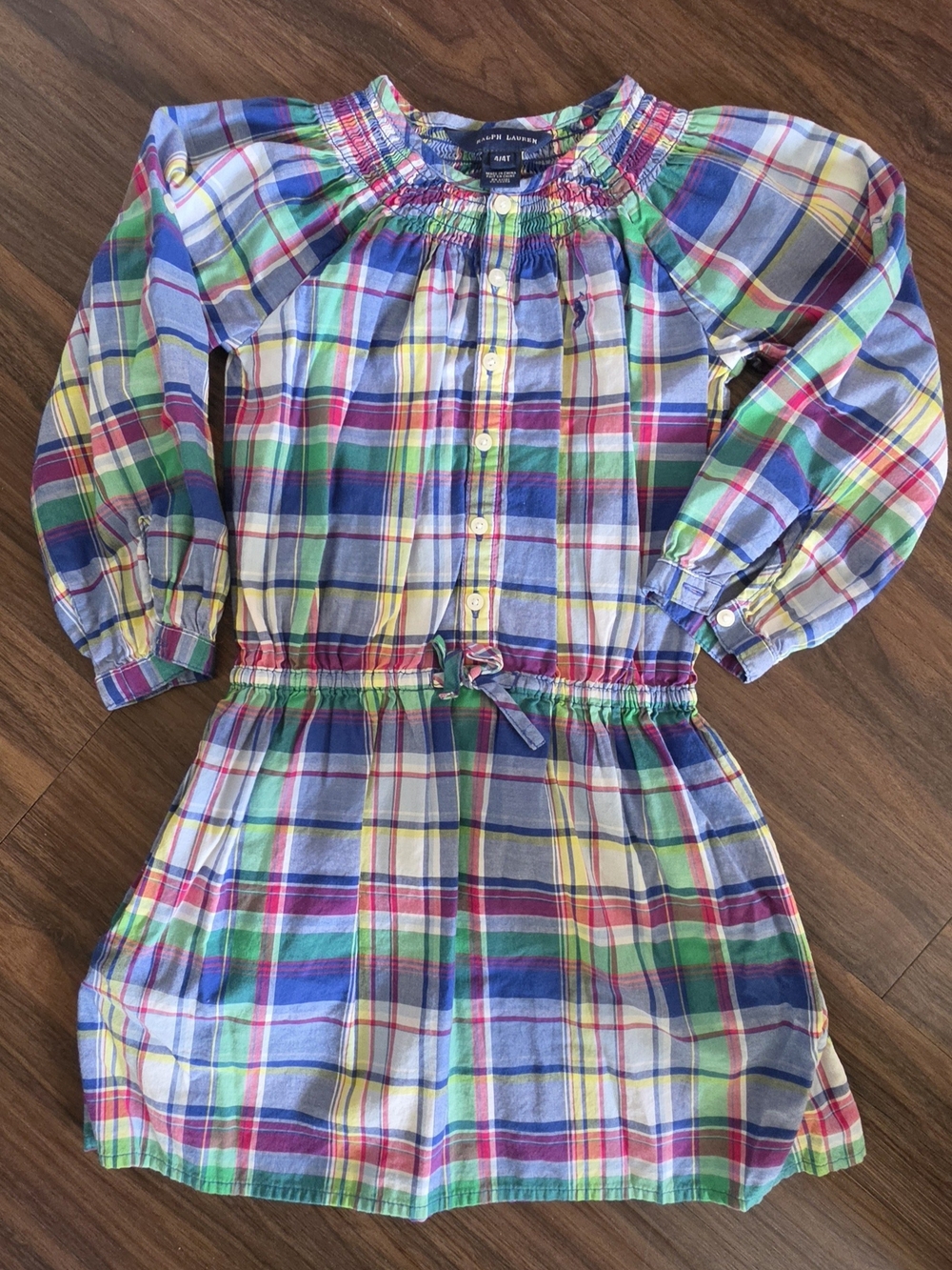 Ralph Lauren Multicolor Plaid Button-Front Shirtdress